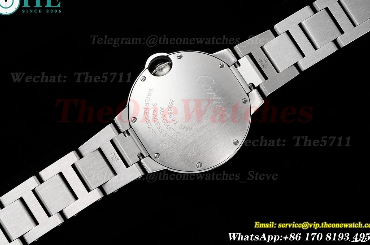 White 33mm AF Cartier NH05 Bleu SS SS Ballon De Dial 1202